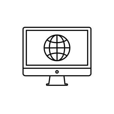 monitör - İnternet simgesi vektörü