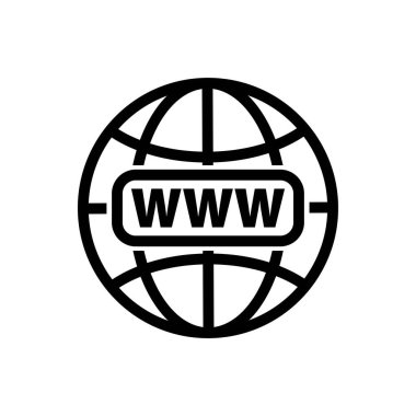 Web sitesi simgesi. Vektör www simgesi. Tüm projeler için mükemmel uygulamalar ve web siteleri için web sitesi veya İnternet sanat simgesine tıklayın.