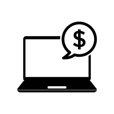 dizüstü bilgisayar - İnternet simgesi vektörü