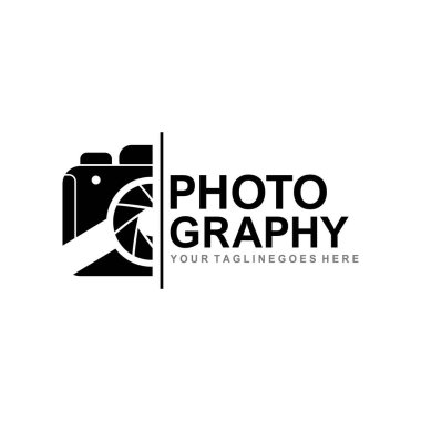 Kamera fotoğraf logosu vektör şablonu.