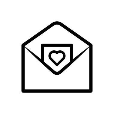 Sevgililer Günü için ikonlar. Aşk ikonu. Bir aşk mektubunun simgesi.