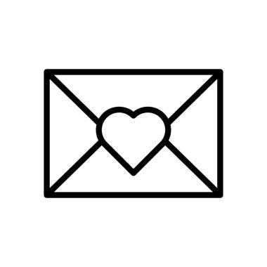 Sevgililer Günü için ikonlar. Aşk ikonu. Bir aşk mektubunun simgesi.