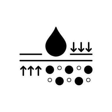 Nemlendirici kremin vektör piktogramı. Cilt gösterimi, kozmetik ambalajı için imza