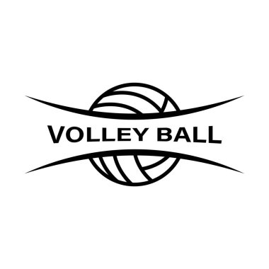 Volley ball logo vector flat design template