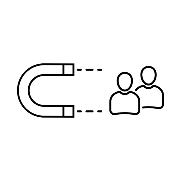 Customer Retention Line Icon Magnet — Stock Vector