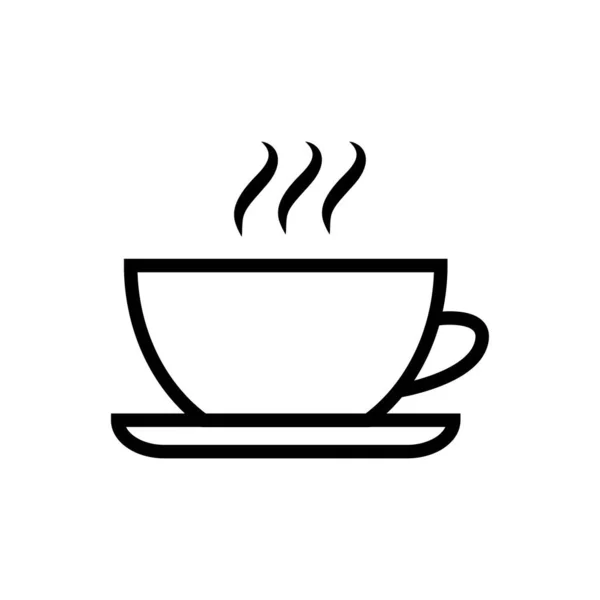 Šálek Kávy Ikony Plochá Ikona Tenké Čáry Značek Pro Designové — Stockový vektor
