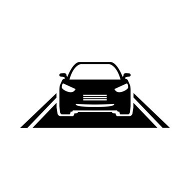 Car on the road icon clipart