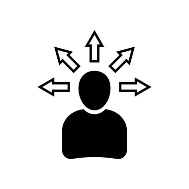 Delegasyon ve yönetim simgesi beyaz arkaplanda