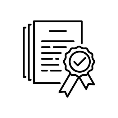 Burs belgesi ya da lisans ince çizgi simgesi. Ortak ya da akademik doktor için en iyi ürün konsepti. lineer modern kazanç veya itibar logotype grafik web tasarım elementi beyaz arkaplan üzerinde izole