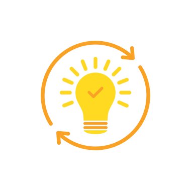 Sarı ampullü çözüm ya da içgörü simgesi. 