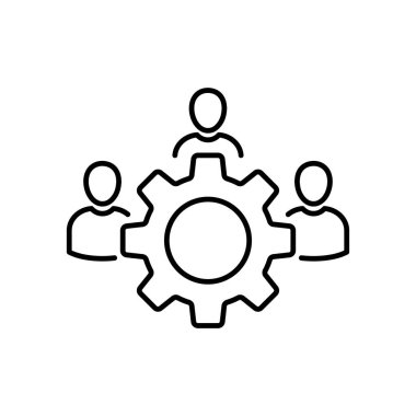 Yönetim Simgesi. Takım çalışması yönetim ikonu. İş ekibi. Bölük lideri, yönetici. Ortaklık simgesi. Organizasyon işgücü. Tesis