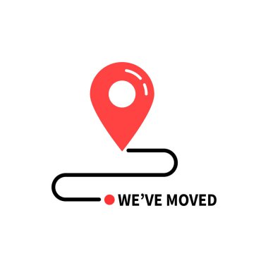 Minimum simgeyi toplu iğne ile taşıdık. İlgi alanı kavramı ekommerce teslimatı ya da transfer gibi. düz vuruş modu logotip grafik sanat basit tasarım illüstrasyon elementi beyaz üzerine izole edildi