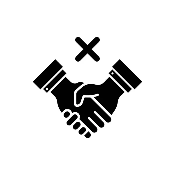 Kein Shake Hands Vektor Icon Illustration Händeschütteln Nicht Zur Virenvermeidung — Stockvektor