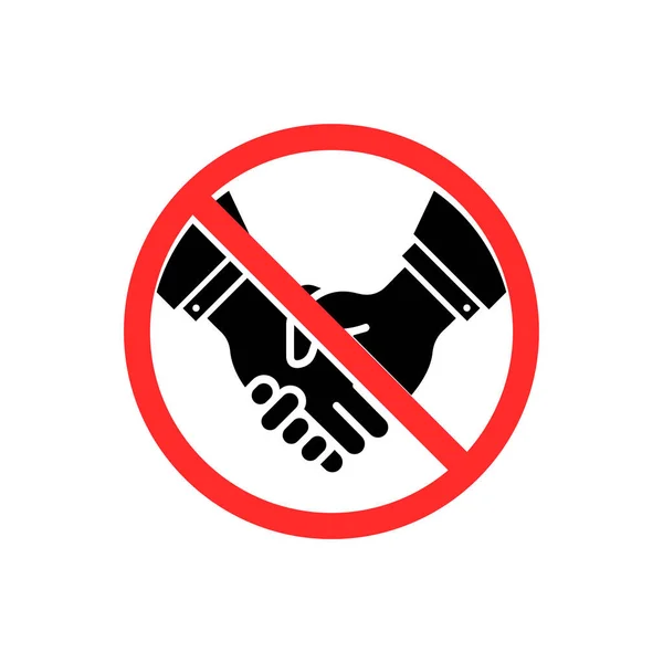 Απλό Κόκκινο Απαγόρευση Χειραψίας Μαύρο Χέρι Επίπεδη Τάση Minimal Στυλ — Διανυσματικό Αρχείο