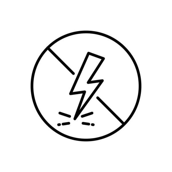 防静电图标 防静电 消除表面电荷 白色背景上的细线符号 可编辑笔画 — 图库矢量图片