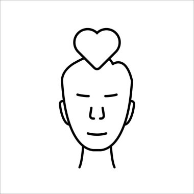 Basit kalpli doğrusal insan yüzü. Düz vuruş tarzı trend beyaz arka planda izole edilmiş modern minimal çizgi çizim grafik tasarımı. 