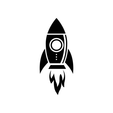 Beyaz arkaplanda uzay gemisi vektör simgesi