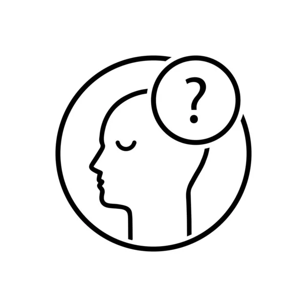 Сумнівний Логотип Тонкою Лінією Людини Тенденція Стилю Штрихування Сучасна Проста — стоковий вектор