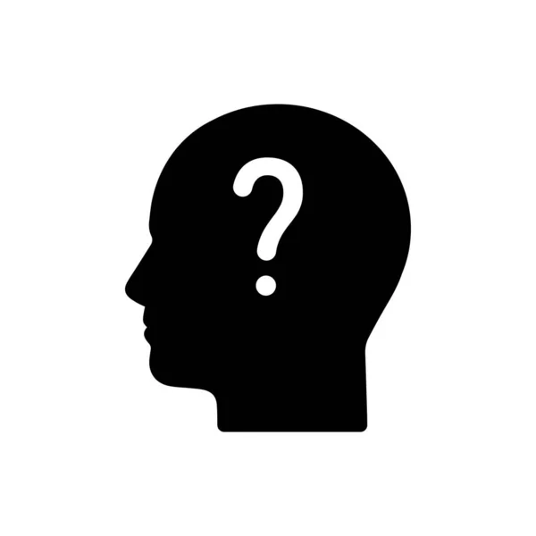 Abstrakter Schwarzer Einfacher Kopf Wie Ein Symbol Des Zweifels Konzept — Stockvektor