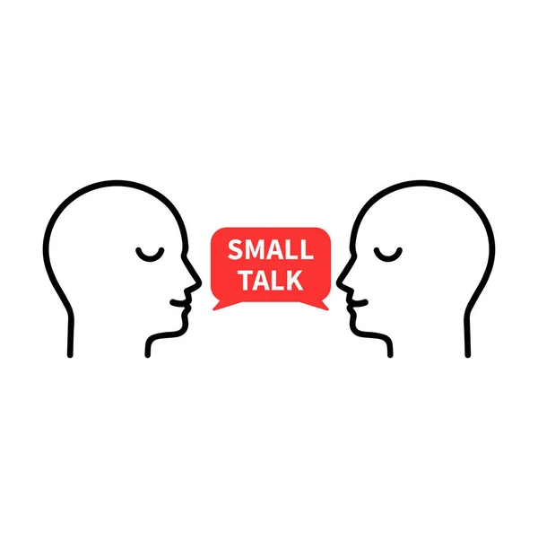 Easy Small Talk Two Persons Concept Socialising Society Casual Chatter — Stockvector