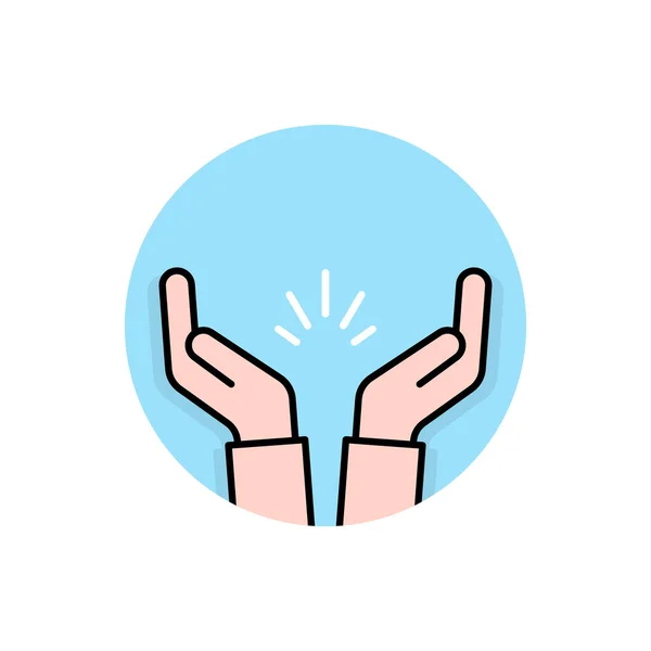 Prayer Applause Hands Logo Concept Human Congratulation Commendation Handclap Respect — Stock Vector