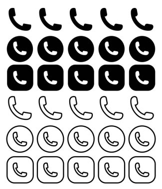 Telefon simgesi vektörü. Telefon simgesi izole edildi. Simgeyi ara. Telefon simgesi ayarlandı