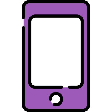 Siyah çizgili akıllı telefon mor simge vektörü