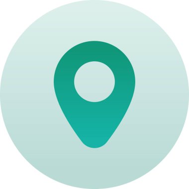 Yeşil gradyan rengine sahip daire simgesi vektörünü haritalar