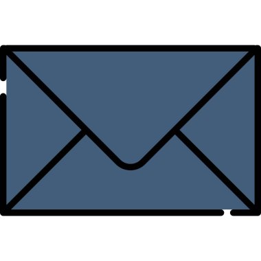 Siyah çizgili koyu simge vektörünü e- posta ile gönder