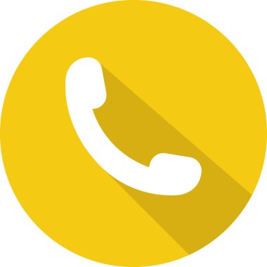 Telefon sarı daire simgesi vektörü koyu sarı gölge