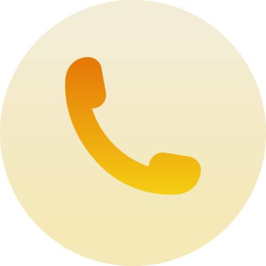 Sarı gradyan renginde telefon dairesi vektörü