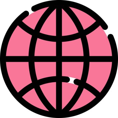 Siyah çizgili web sitesi pembe simge vektörü