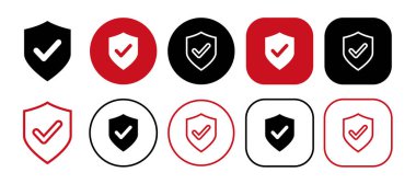 Kalkan güvenli kontrol simgesi beyaz arkaplanda izole edildi