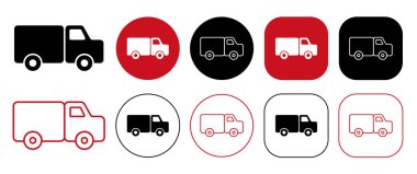 Kamyon teslim simgesi beyaz arkaplanda izole edildi