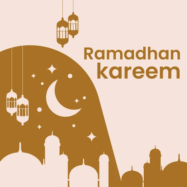 Mall Ramadhan Kareem Instagram Inlägg Gratulationskort Affisch Mall Vykort Inbjudan — Stockfoto