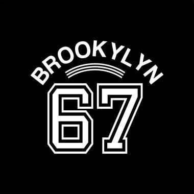 Brooklyn vektör tipografisi tişört takımı için. Basit t-shirt tasarımı için mükemmel