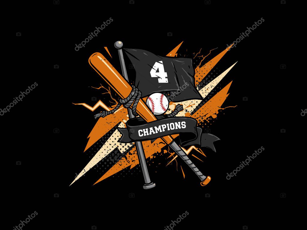 Baseball Champions Graphic: Victory Sport Emblem with Dynamic Grunge Design, design t-shirt streetwear clothing, vector typography, perfect for modern apparel