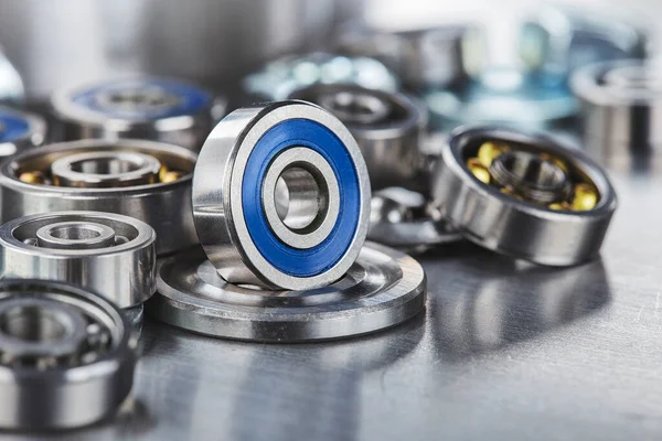 Different Bearings Metal Background Part Mechanism — Stock Photo, Image