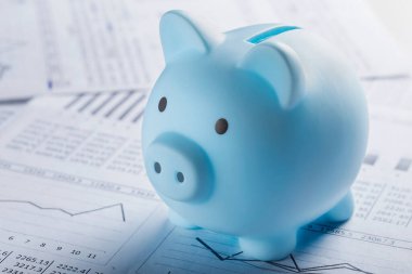 Belgeler ve finansal tabloların arka planında para kutusu var. Yatırım ve sermaye birikimi kavramı