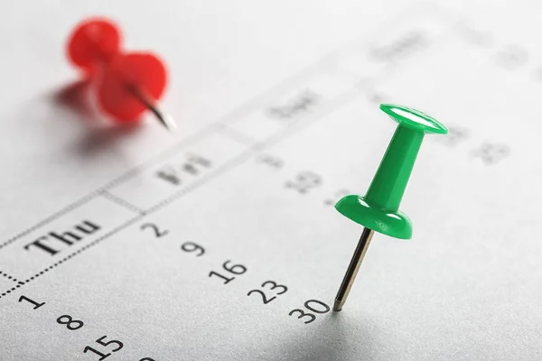 Important Date Calendar Appointment Pin Calendar — Stock Photo, Image