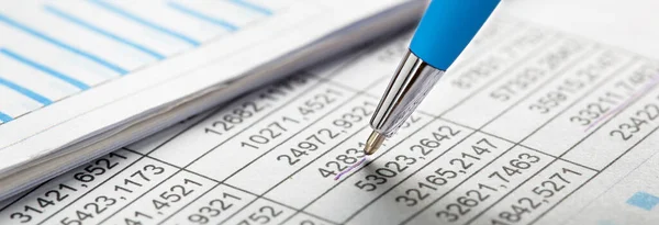 コイン 財務チャートを確認する会計文書 財務報告書 財務監査のコンセプト — ストック写真