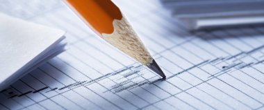 Hesap dökümanı, kalem ve hesap çizelgesi. Bankacılık, mali rapor ve mali denetim kavramı.