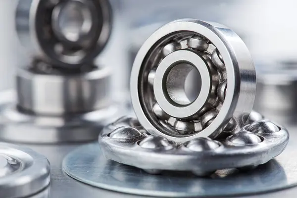 Different Bearings Metal Background Part Mechanism — Stock Photo, Image