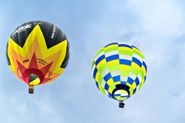 Igualada, Barcelona, July 6, 2023. 27th European Balloon Festival. Concentration of hot air balloons. clipart