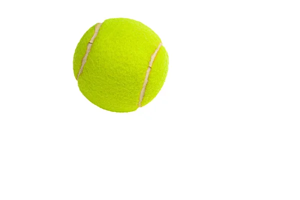 Tennisboll Vit Bakgrund Övre Vänstra Sidan Kopieringsutrymme — Stockfoto