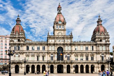 A Corua, Galiçya, İspanya; 24 Temmuz 2020: Maria Pita Belediye Sarayı)