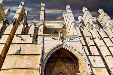 Palma de Mallorca 'daki Santa Mara Gotik Katedrali-Bazilikası veya Mallorca Katedrali (La Seu)