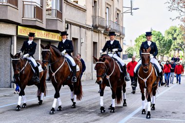 Igualada Barcelona 21 Ocak 2024: Geleneksel Sant Antoni başrahibi los tres mezarlar de Igualada 202.