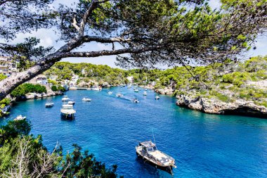 Santanyi, Mallorca, Balear Adaları, İspanya 'daki Cala Figuera' nın güzel manzarası