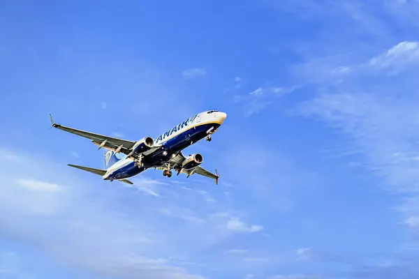Barcelona Spain November 2023 Boeing 737 Plane Ryanair Company Landing — Stock Photo, Image